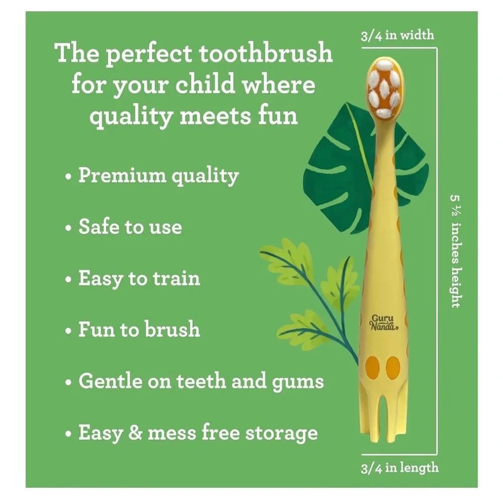 GuruNanda Kids Butter on Gums Giraffe Training Toothbrush